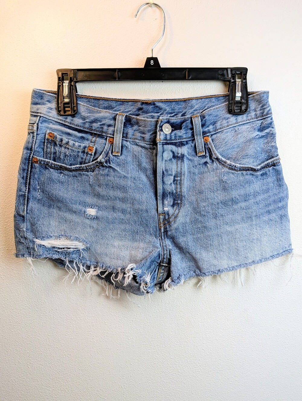 Levi's Size S Denim Cutoff Raw Edge Shorts 501